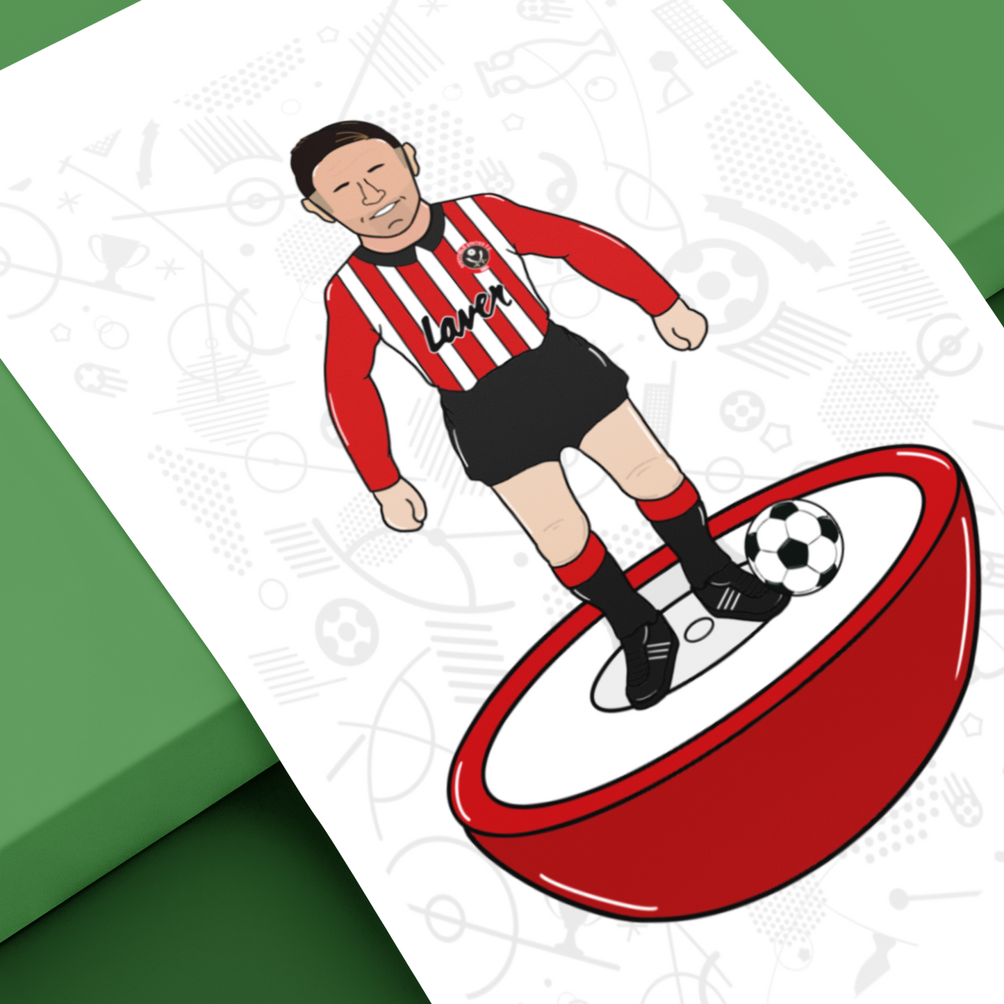 Billy Sharp – Retro Subbuteo Artwork (Sheffield United Legend Print)