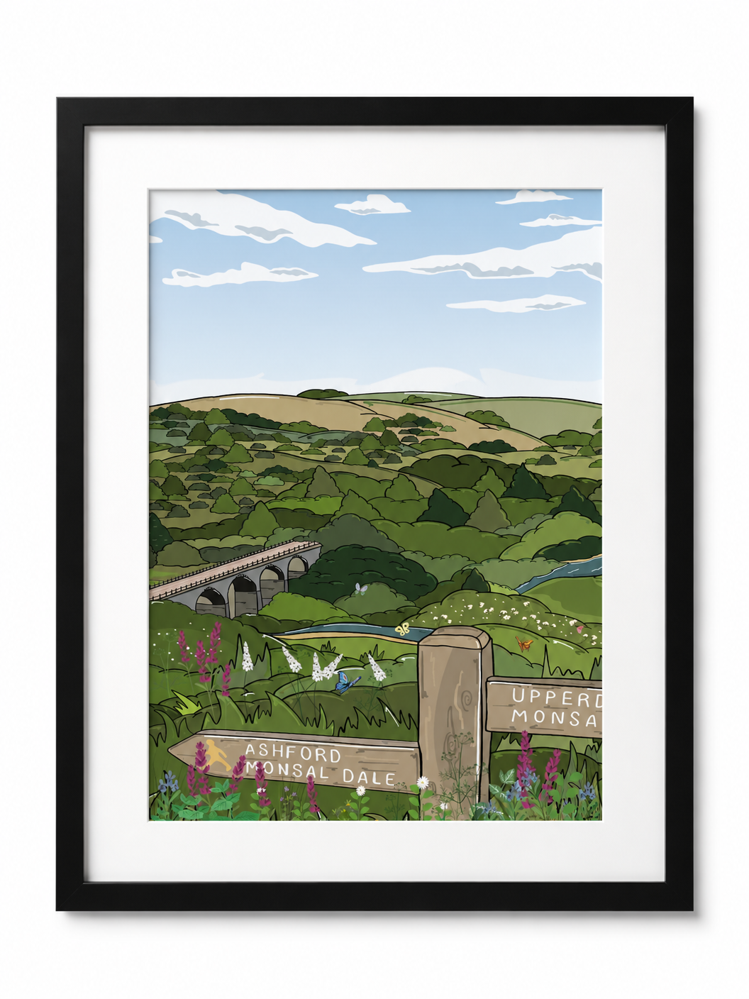 MONSAL HEAD - Peak District Prints - Wall Art - Poster - Print - Canvas - Illustration