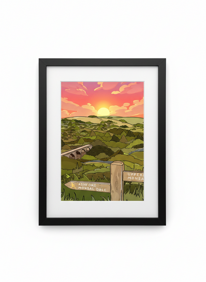 MONSAL TRAIL - Peak District Prints - Wall Art - Poster - Print - Canvas - Illustration