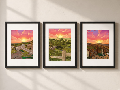 Peak District Sunset Trio