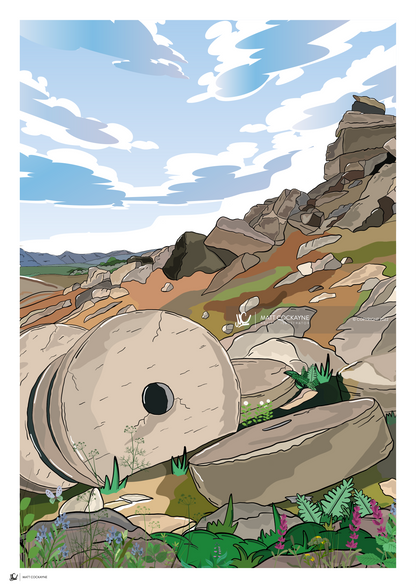 STANAGE EDGE - Peak District Prints - Wall Art - Poster - Print - Canvas - Illustration
