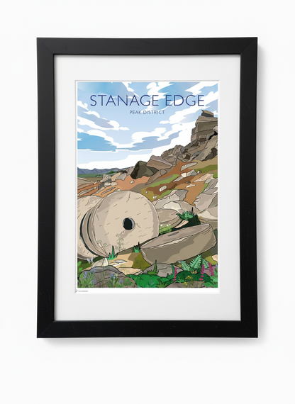 STANAGE EDGE - Peak District Prints - Wall Art - Poster - Print - Canvas - Illustration