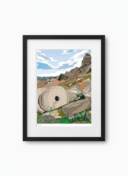 STANAGE EDGE - Peak District Prints - Wall Art - Poster - Print - Canvas - Illustration