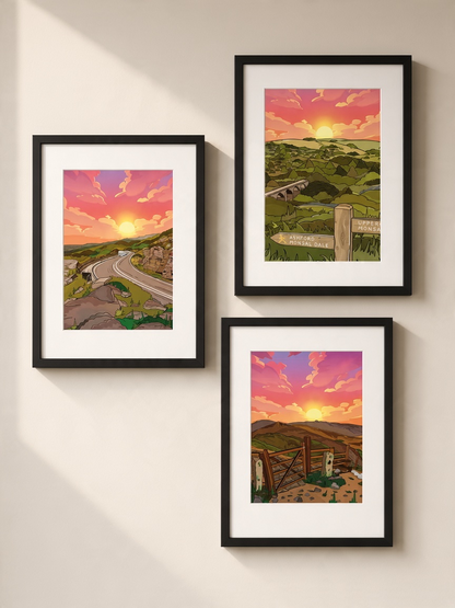Peak District Sunset Trio
