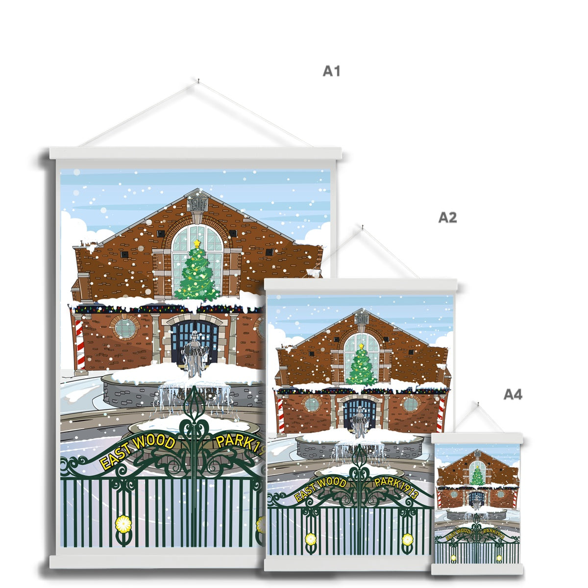 Eastwood Park Christmas Fine Art Print with Hanger