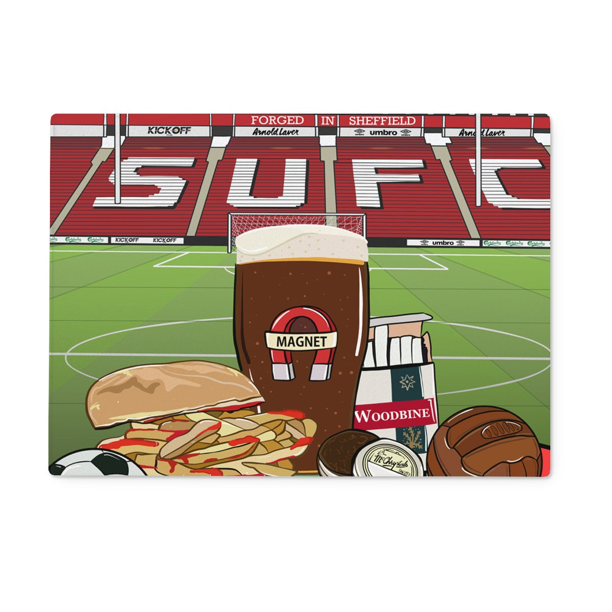 SUFC - Like a night out in Sheffield Glass Chopping Board
