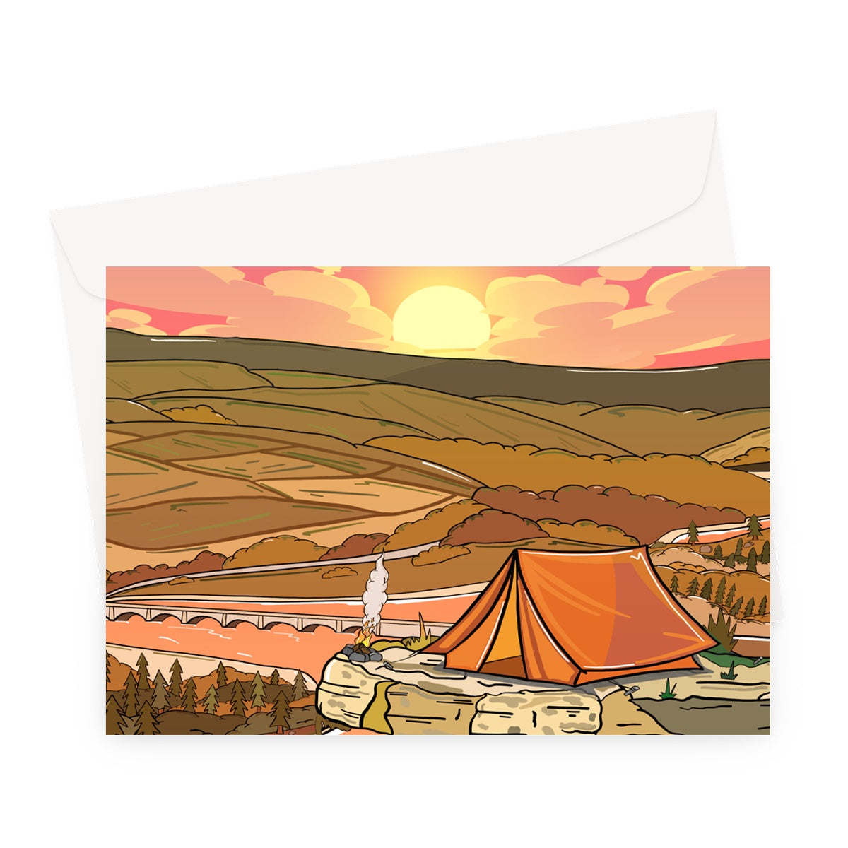 Bamford Edge - Into the sunset Greeting Card