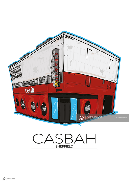 CLUBS - CASBAH - Sheffield Prints - Wall Art - Poster - Print - Canvas - Illustration