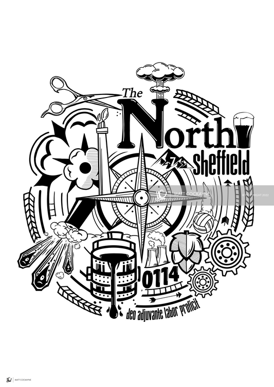 The North - Sheffield Prints - Wall Art - Poster - Print - Canvas - Illustration