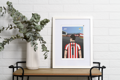 Personalised Sheffield United fc custom male artwork - SUFC ,Bramall Lane Football Ground, Blades Gift Art Print Male Fathers Day Gifts