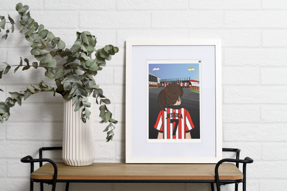 Personalised Sheffield United FC custom Lass PRINT - SUFC The Blades, Bramall Lane, Football Gift Art Prints Gifts efl