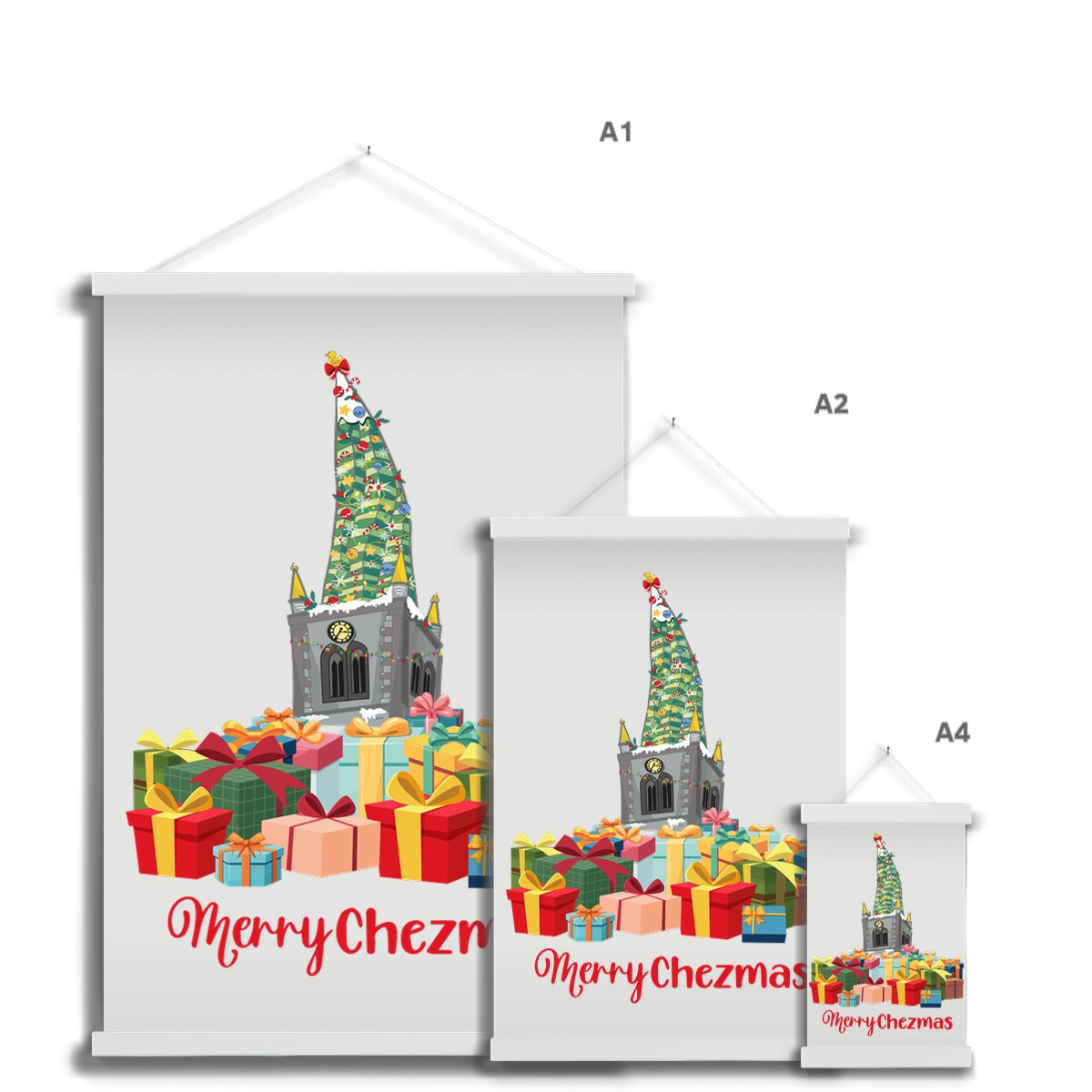 Merry Chezmas Fine Art Print with Hanger