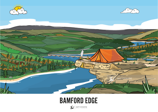 BAMFORD EDGE- Peak District Prints - Wall Art - Poster - Print - Canvas - Illustration