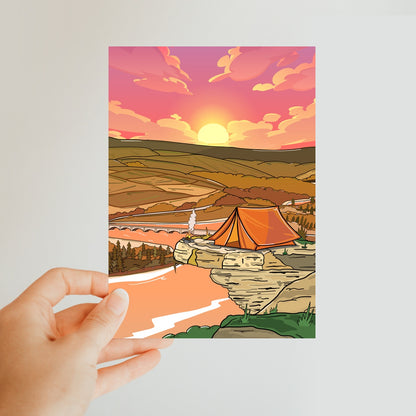 Bamford Edge - Into the sunset Classic Postcard
