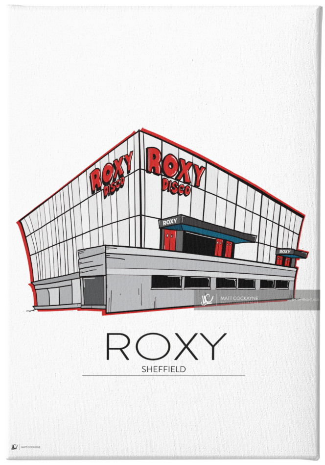 CLUBS - ROXY- Sheffield Prints - Wall Art - Poster - Print - Canvas - Illustration
