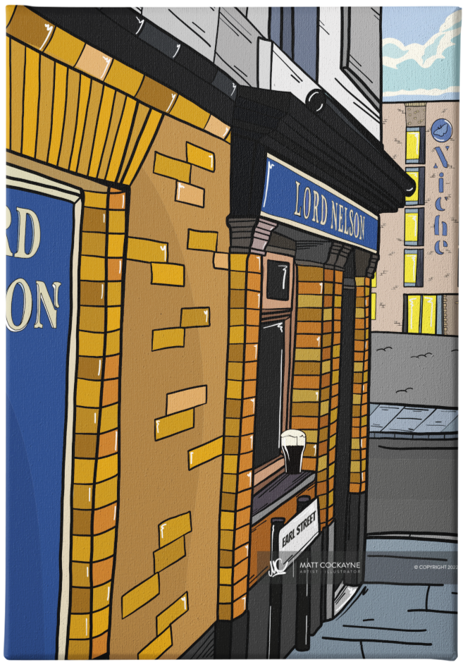 EARL STREET-LORD NELSON - Sheffield Prints - Wall Art - Poster - Print - Canvas - Illustration