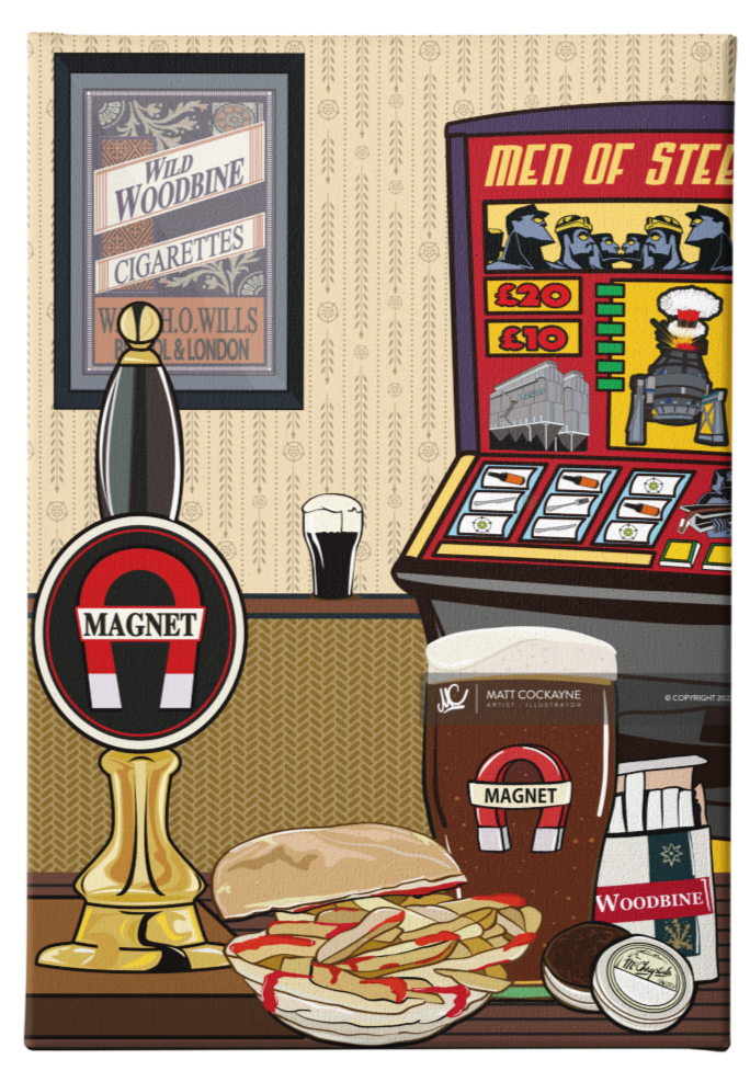 ALE ART - GREASY CHIP BUTTY - Sheffield Prints - Wall Art - Poster - Print - Canvas -Illustration