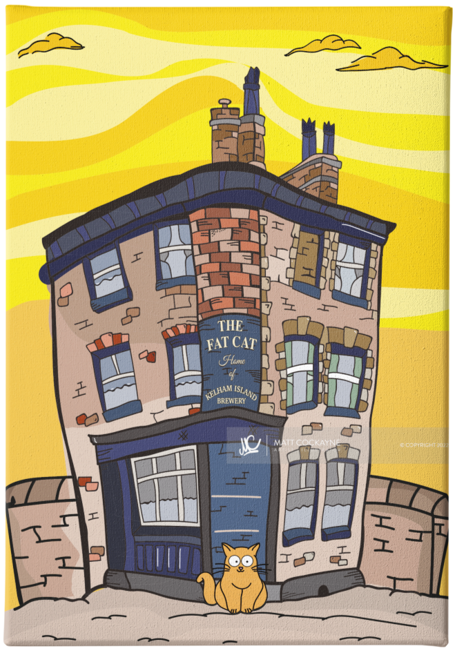 PUBS - The Fat Cat MK1 - Sheffield Prints - Wall Art - Poster - Print - Canvas - Illustration
