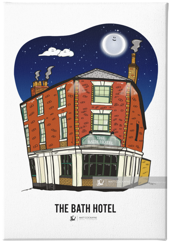 PUBS - THE BATH HOTEL - Sheffield Prints - Wall Art - Poster - Print - Canvas - Illustration