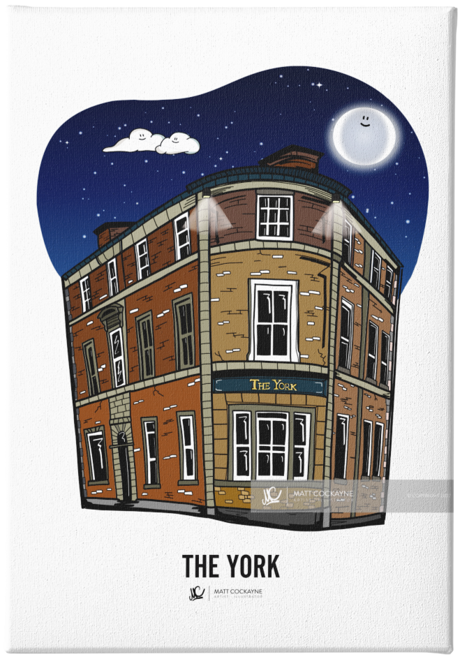 PUBS - THE YORK - Sheffield Prints - Wall Art - Poster - Print - Canvas - Illustration