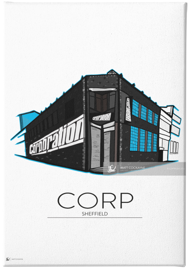 CLUBS - CORP - Sheffield Prints - Wall Art - Poster - Print - Canvas - Illustration