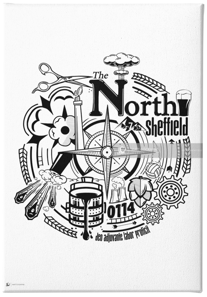 The North - Sheffield Prints - Wall Art - Poster - Print - Canvas - Illustration