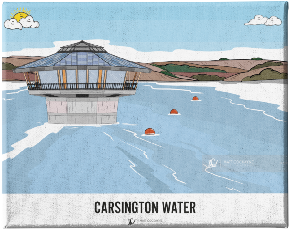 CARSINGTON WATER- Peak District Prints - Wall Art - Poster - Print - Canvas - Illustration