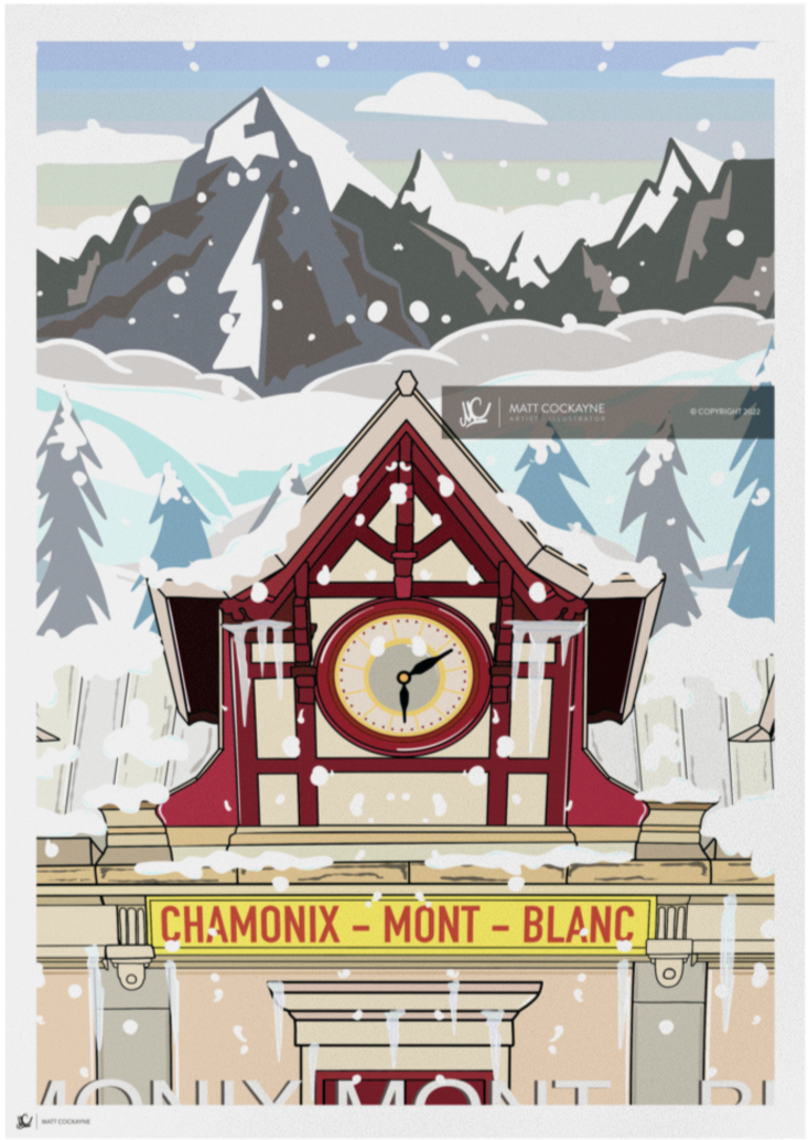 Chamonix - Wall art - print - canvas - poster - illustration
