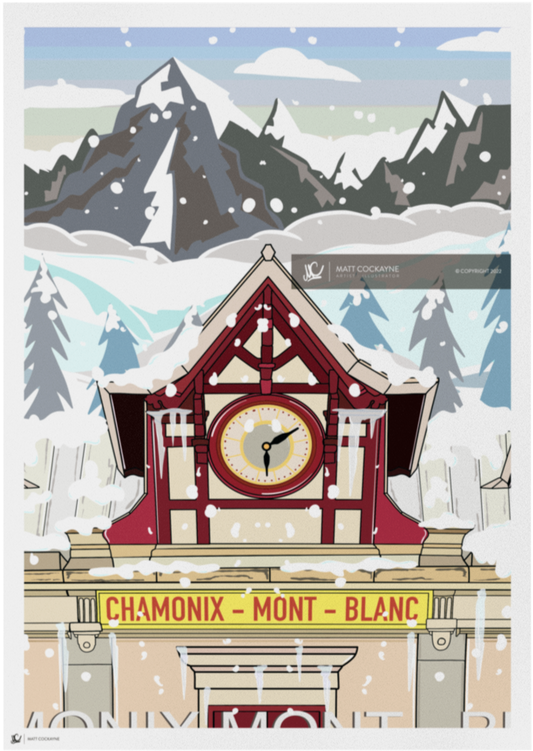 Chamonix - Wall art - print - canvas - poster - illustration