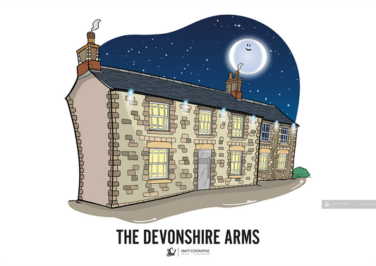 PUBS - DEVONSHIRE ARMS - Wall Art - Poster - Print - Canvas - Illustration