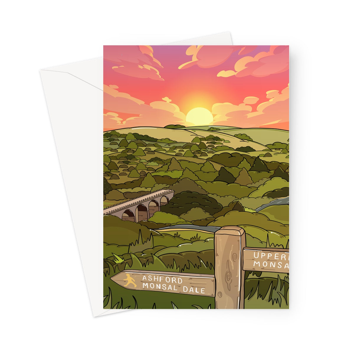 Monsal Head - Into the sunset Greeting Card