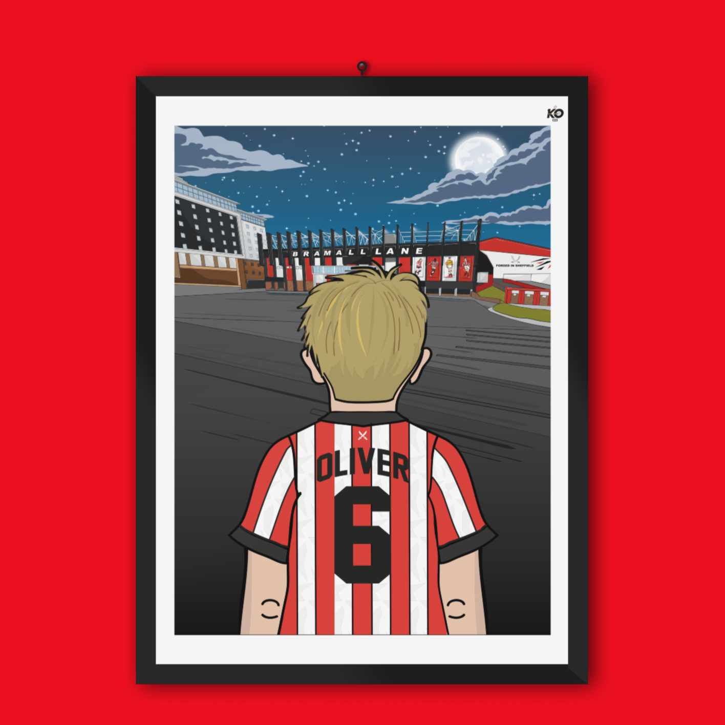 Personalised Sheffield United FC custom Lad PRINT - SUFC The Blades, Bramall Lane, Football Gift Art Prints Gifts