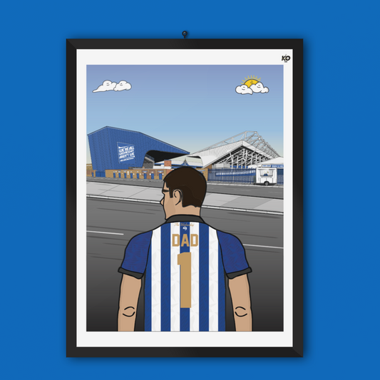 Personalised Sheffield Wednesday fc custom male artwork - SWFC Hillsborough Football Ground Gift Art Print,Owls, Father's day gifts