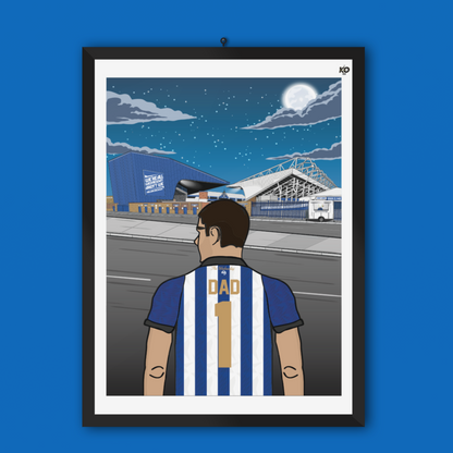 Personalised Sheffield Wednesday fc custom male artwork - SWFC Hillsborough Football Ground Gift Art Print,Owls, Father's day gifts