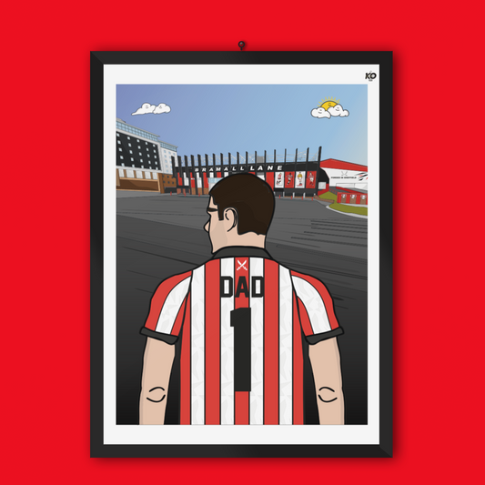Personalised Sheffield United fc custom male artwork - SUFC ,Bramall Lane Football Ground, Blades Gift Art Print Male Fathers Day Gifts