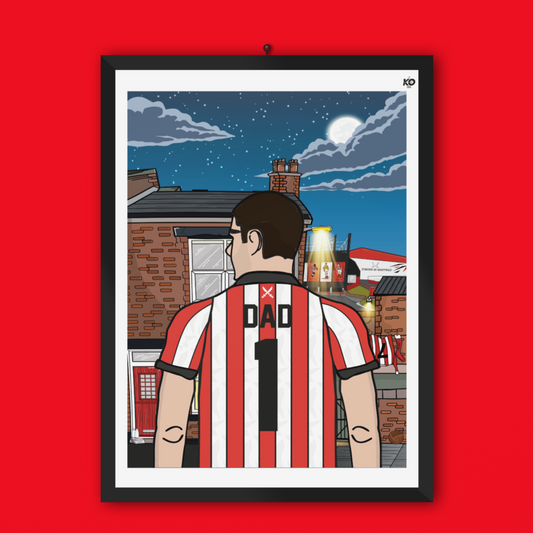 Personalised Sheffield United fc custom male TERRACE artwork - SUFC ,Bramall Lane Football Ground, Blades Gift Art Print Male Fathers Day Gifts