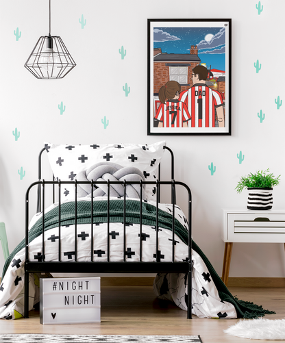 Personalised Sheffield United fc custom Dad & Lass TERRACE PRINT - SUFC, The Blades, Bramall Lane Football Gift Art Prints Gifts teen