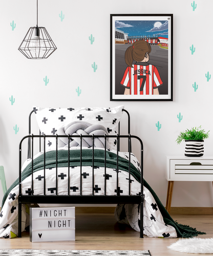 Personalised Sheffield United FC custom Lass PRINT - SUFC The Blades, Bramall Lane, Football Gift Art Prints Gifts efl
