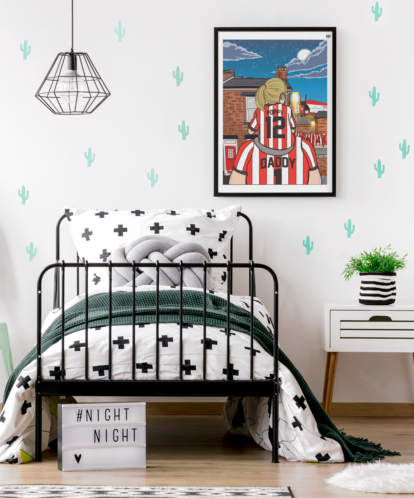 Personalised Sheffield United fc custom Dad & Lass TERRACE PRINT - SUFC, The Blades, Bramall Lane Football Gift Art Prints Gifts efl