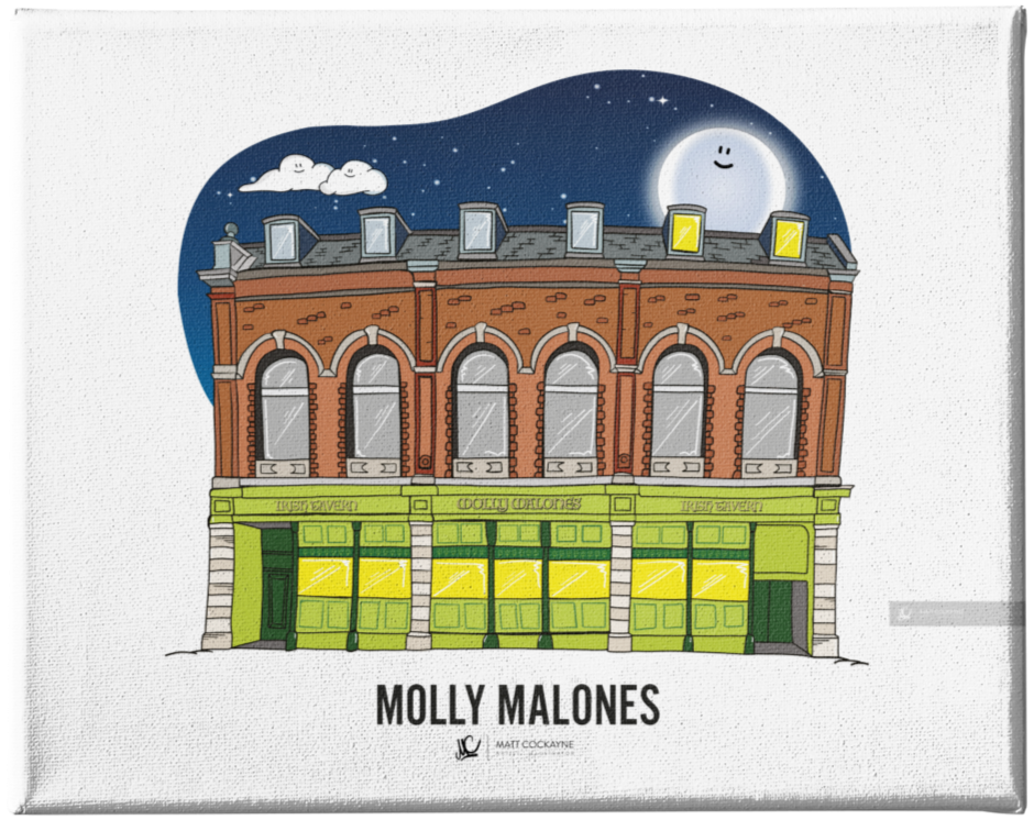 PUBS - MOLLY MALONES - Wall Art - Poster - Print - Canvas - Illustration
