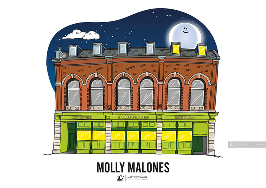 PUBS - MOLLY MALONES - Wall Art - Poster - Print - Canvas - Illustration