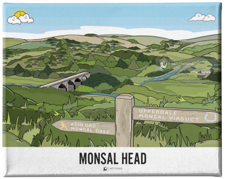 MONSAL TRAIL - Peak District Prints - Wall Art - Poster - Print - Canvas - Illustration