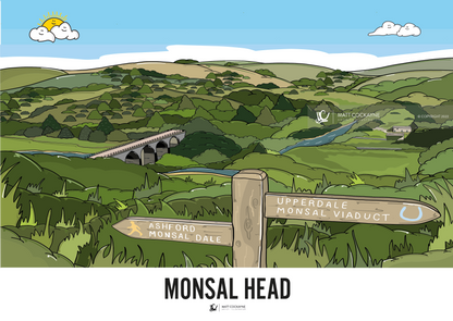 MONSAL TRAIL - Peak District Prints - Wall Art - Poster - Print - Canvas - Illustration