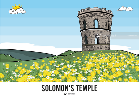 SOLOMONS TEMPLE- Peak District Prints - Wall Art - Poster - Print - Canvas - Illustration