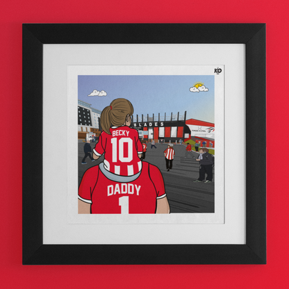 SUFC Dad & Lass – personalised print