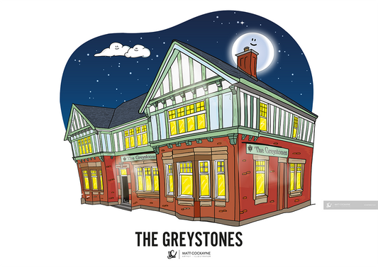 PUBS - THE GREYSTONES - Wall Art - Poster - Print - Canvas - Illustration