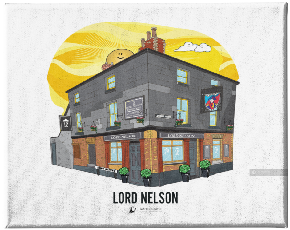 PUBS - THE LORD NELSON - Wall Art - Poster - Print - Canvas - Illustration
