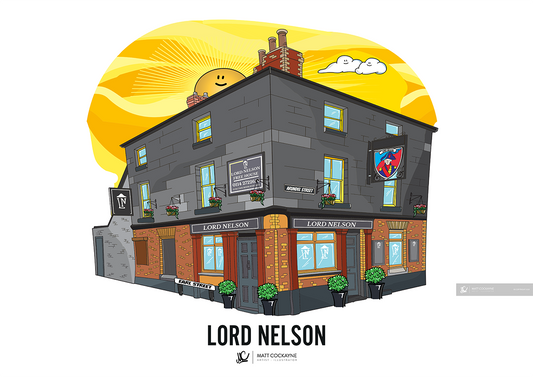 PUBS - THE LORD NELSON - Wall Art - Poster - Print - Canvas - Illustration