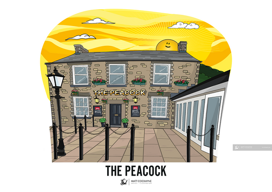 PUBS - THE PEACOCK - Wall Art - Poster - Print - Canvas - Illustration